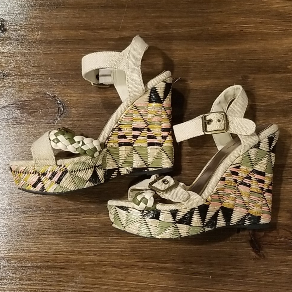 Boho Buckled Wedges